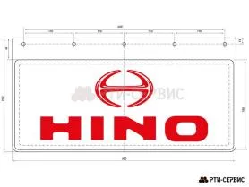 Брызговик 490х250 мм Hino (свет.)