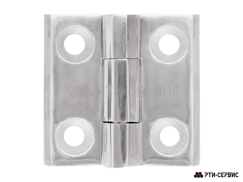 Петля накладная листовая 50х50 мм (Ø6 4 отверстия) металлическая, нержавейка SS - фото 4